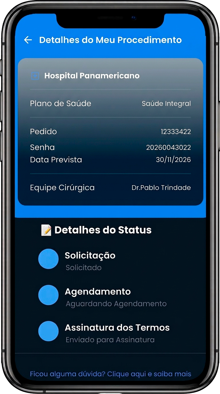 Tela de detalhes do agendamento
